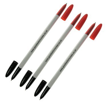 3 Red and Black Ink Combo Pens