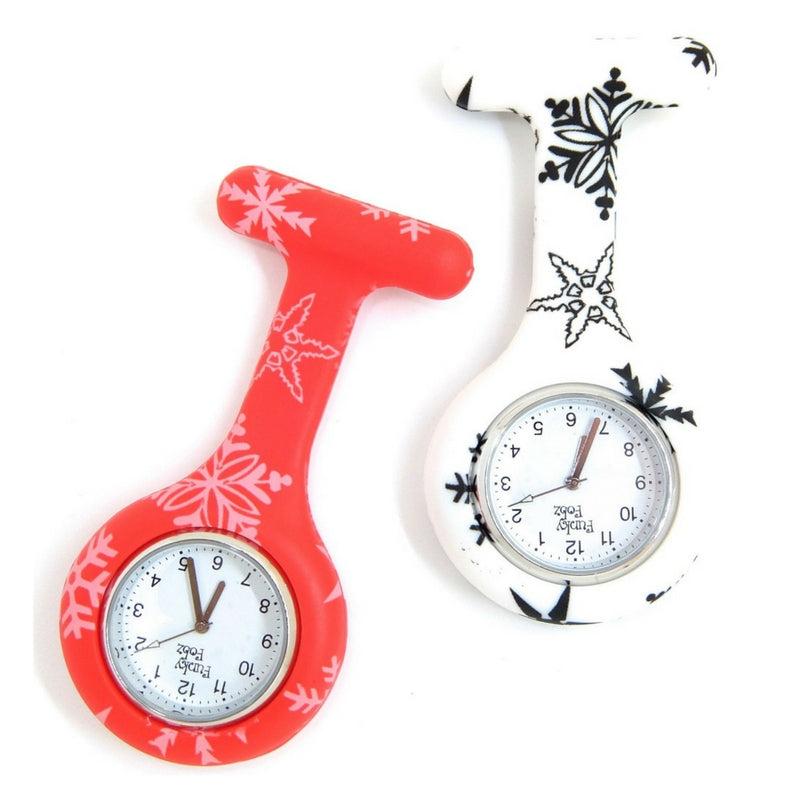 Christmas Snowflake Silicone Fob Watch Funky Nurse