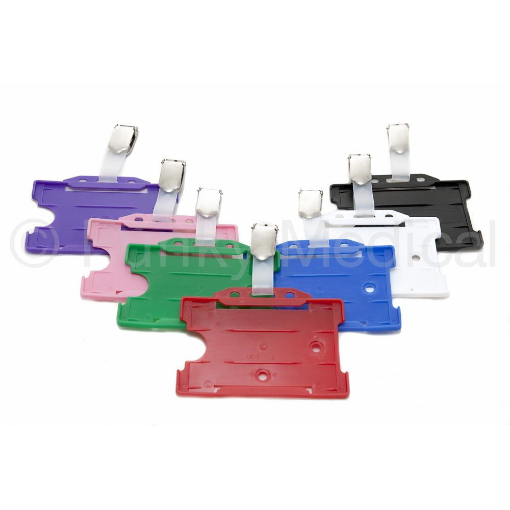 Horizontal BullDog ID Badge Holders - 7 Colours