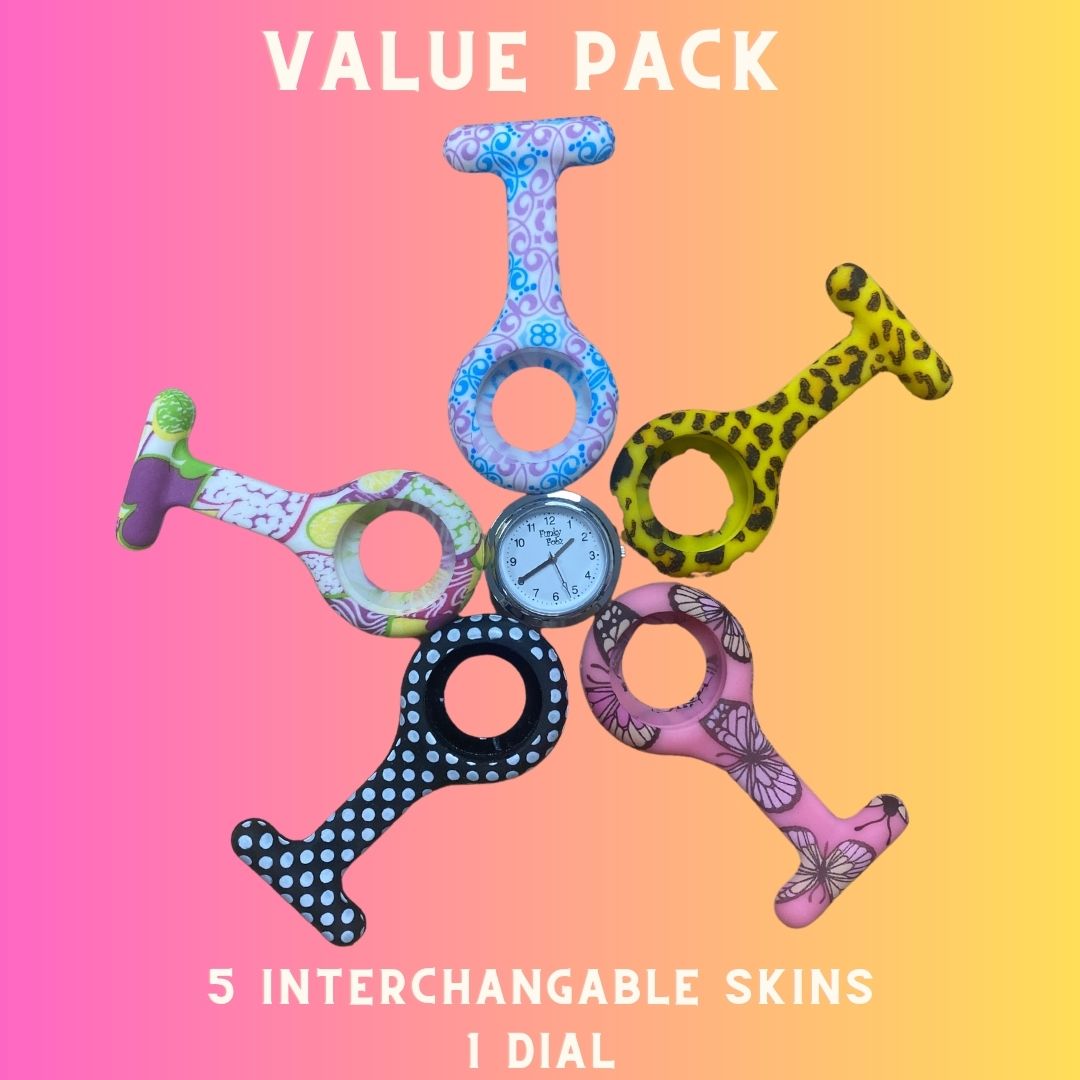 Value Pack 2 (pink butterfly, spotty black, tutti fruity, paisley, leopard)