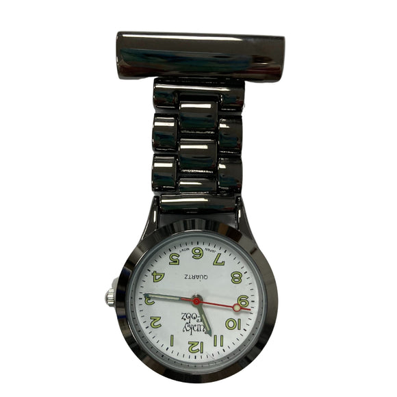 Classic Style Fob Watch in Gun Metal – Funky Nurse