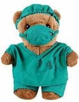 Doctor/Nurse Scrub Teddy Bear - Green, Purple or Blue Scrubs