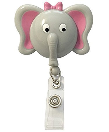Retractable ID Lanyard Clip - Elle the Elephant