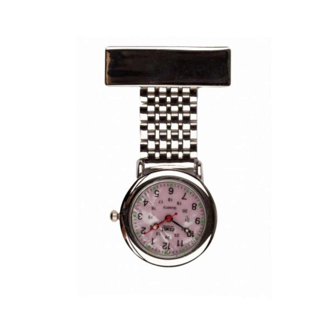CLEARANCE - Traditional Fob Watch in Silver with Mother of Pearl Face