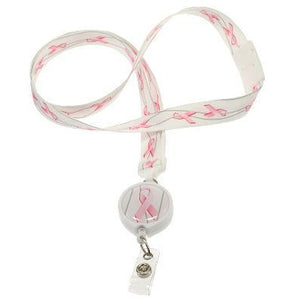 Lanyard - White + Pink Ribbons