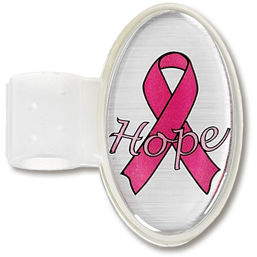 CLEARANCE Hope Pink Ribbon Dome ID Tag