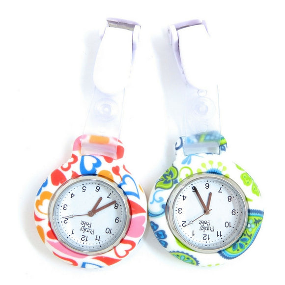 Patterned Silicone Clip Watch- Hearts only – Funky Nurse