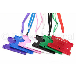 Horizontal ID Badge Holders with Matching Lanyards