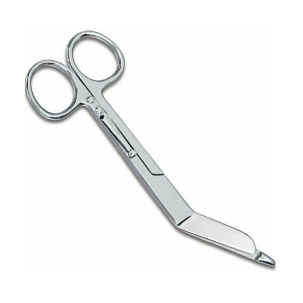 4.5 or 5.5 inch Lister Silver Bandage Scissors with Pocket Clip